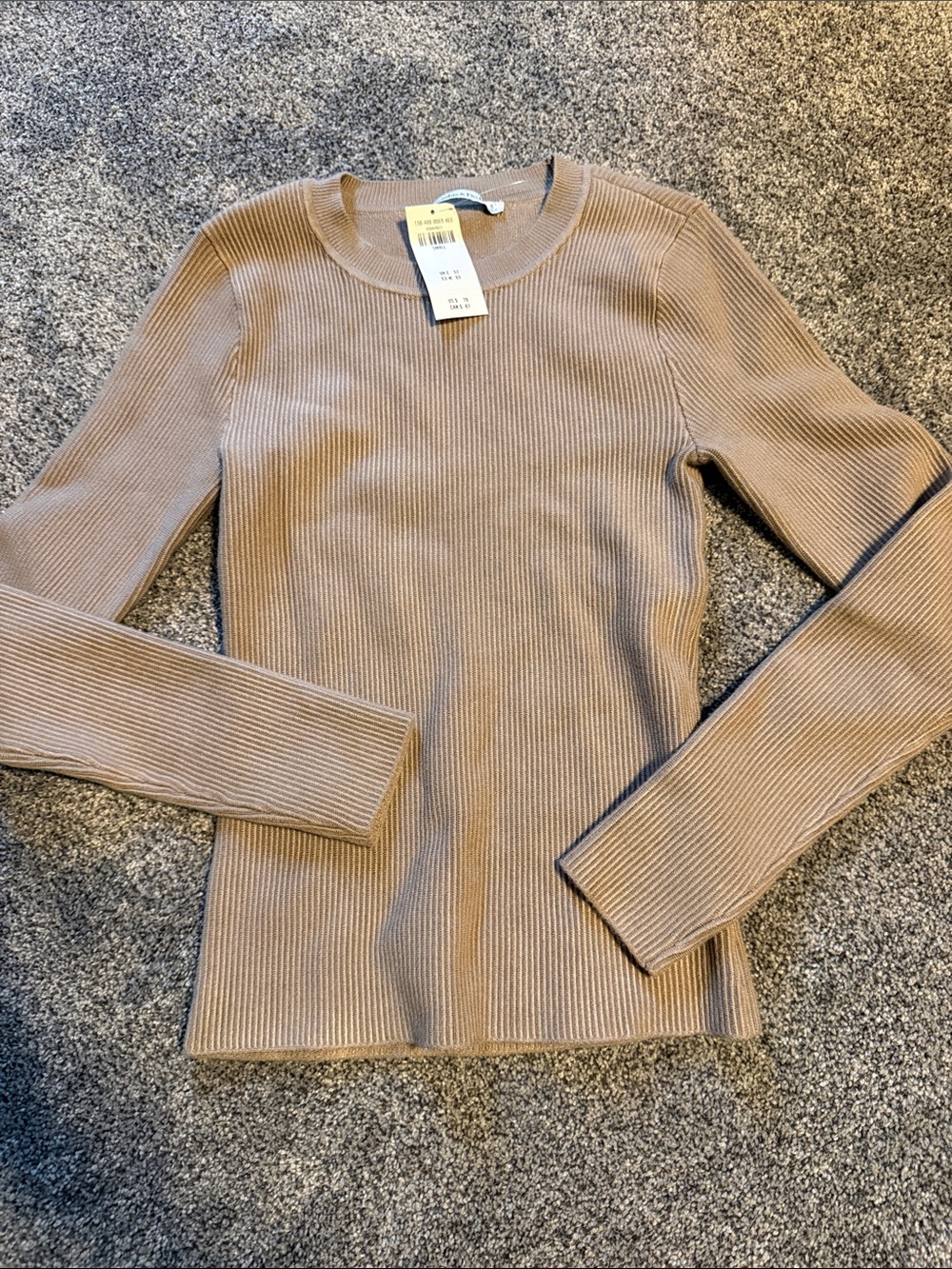 NWT Abercrombie Ribbed Long sweater Top in Taupe size Small